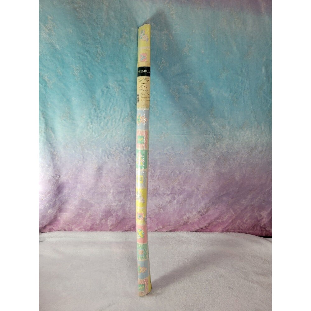 Vintage CPS Corporation NOS Baby Shower Gift Wrapping Paper 12.5 Sq Ft 30" x 5'